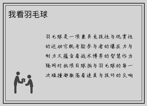 我看羽毛球