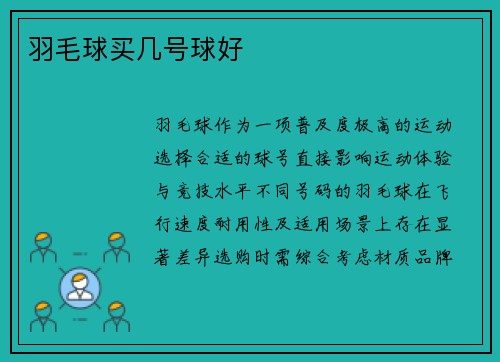羽毛球买几号球好