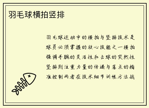 羽毛球横拍竖排